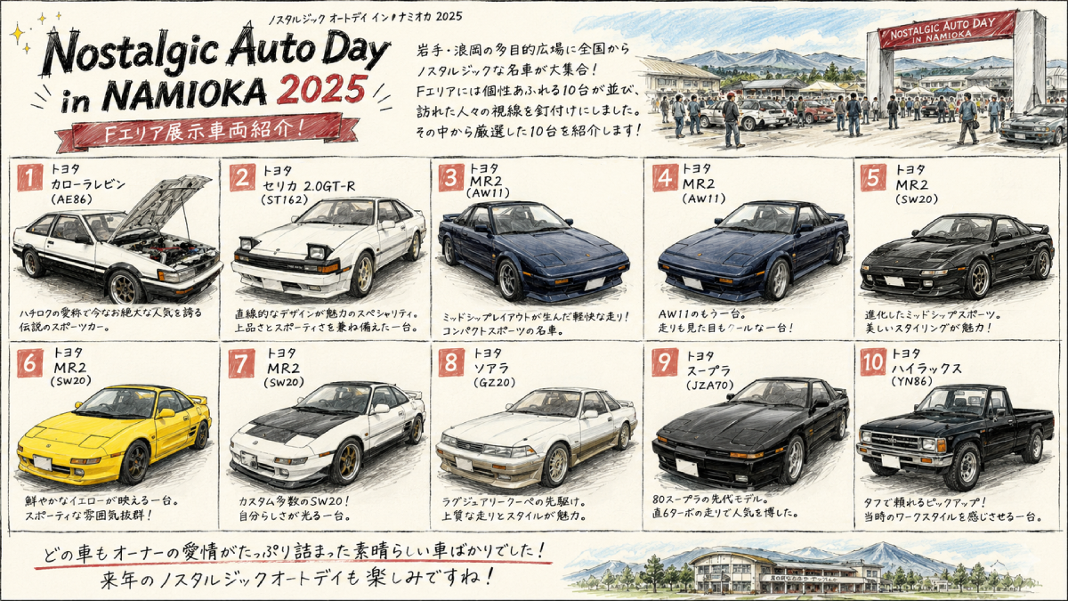 開催レポート⑦ Fエリア｜AE86・MR2・ソアラ・スープラ・ハイラックス
