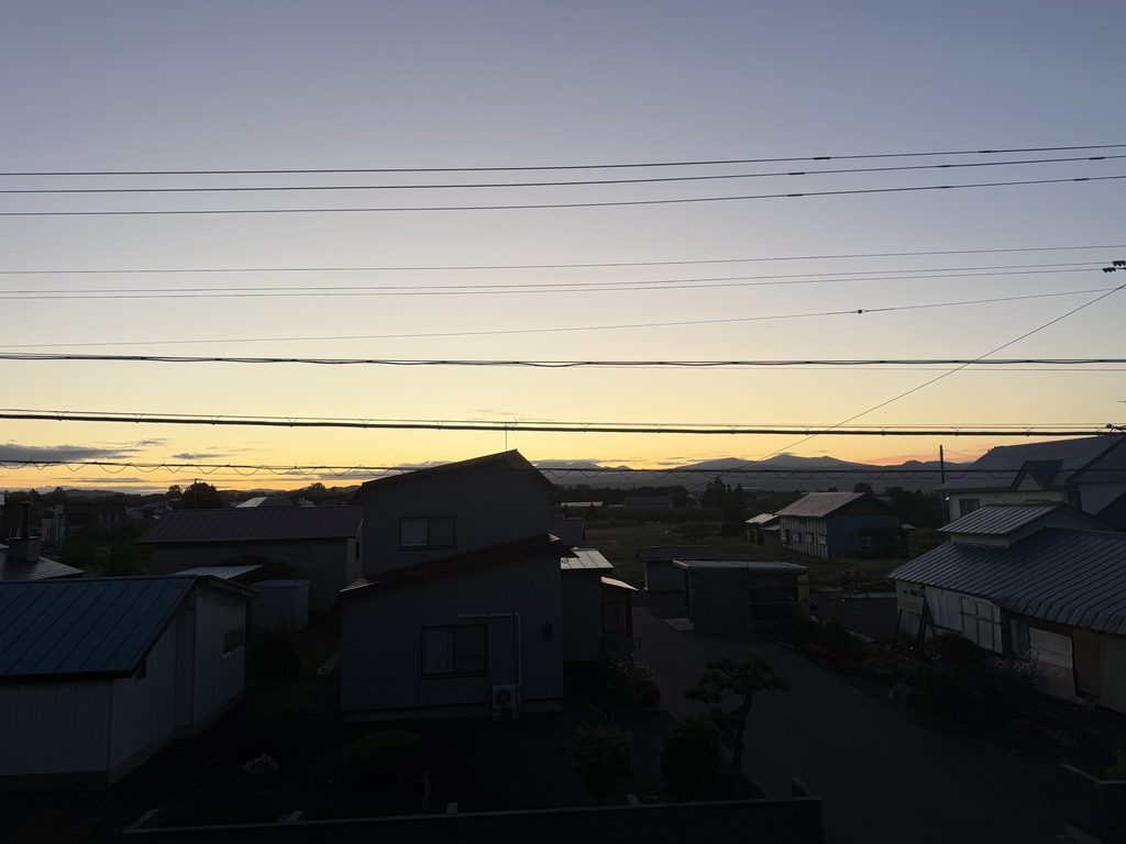 開催当日の朝焼け